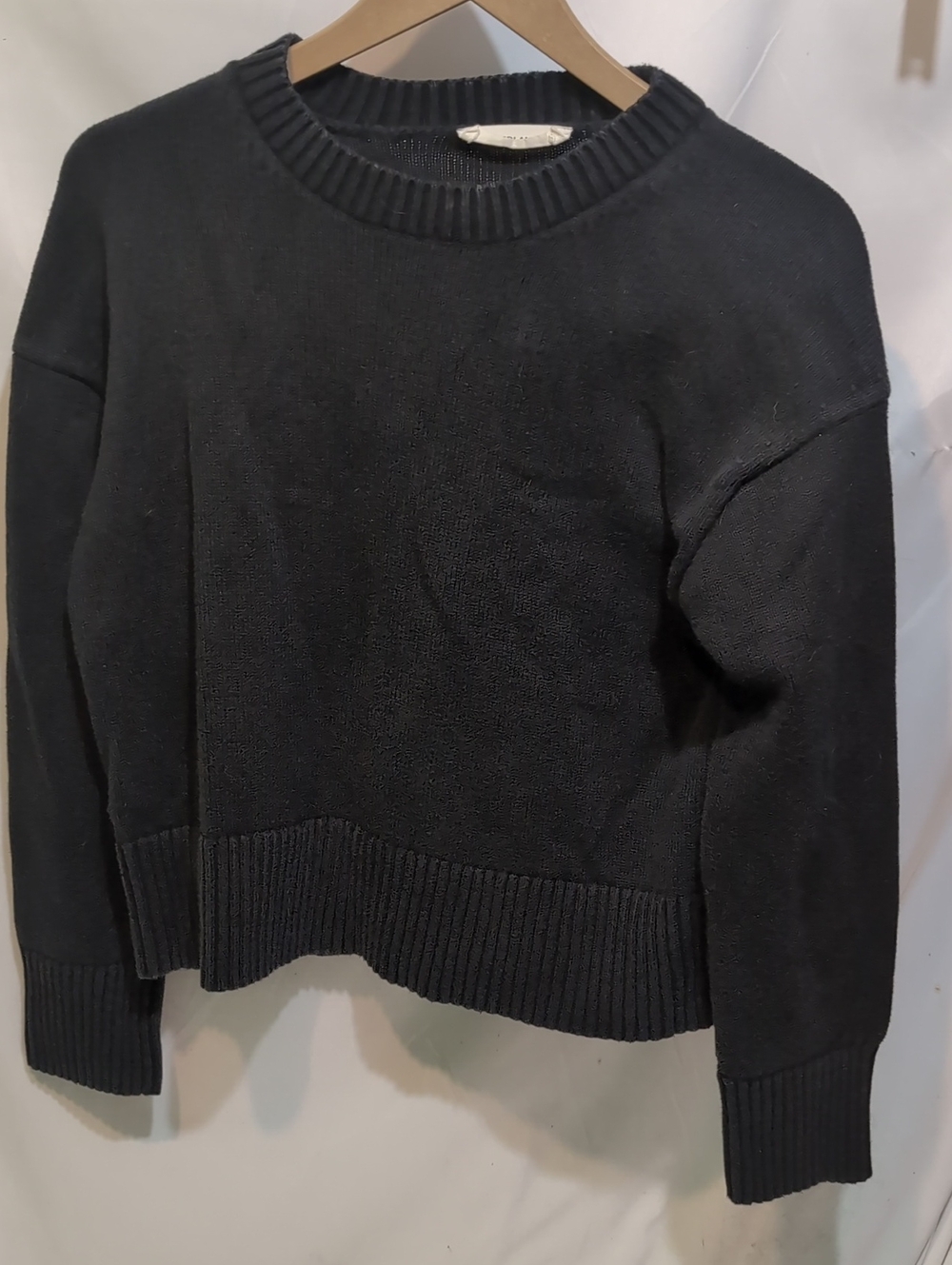 Everlane Men's Black Crewneck Sweater with Ribbed Hem Size Small